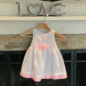 White and pink 18 mo girls spring dress